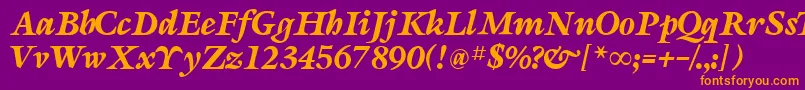 SevillaRegular Font – Orange Fonts on Purple Background