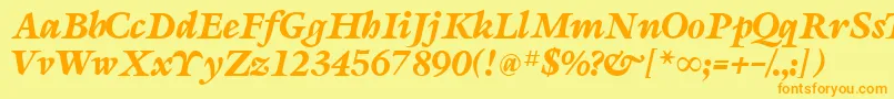 SevillaRegular Font – Orange Fonts on Yellow Background