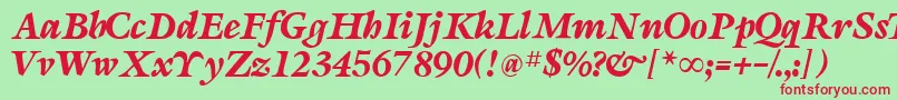 SevillaRegular Font – Red Fonts on Green Background