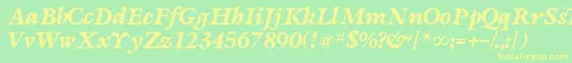 SevillaRegular Font – Yellow Fonts on Green Background