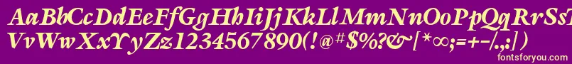 SevillaRegular Font – Yellow Fonts on Purple Background