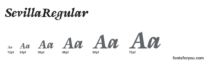SevillaRegular Font Sizes