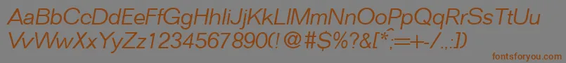 FocusLightItalic Font – Brown Fonts on Gray Background