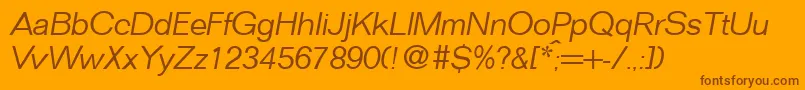 FocusLightItalic Font – Brown Fonts on Orange Background