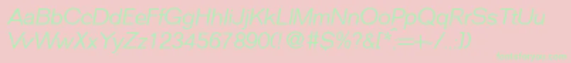 FocusLightItalic Font – Green Fonts on Pink Background