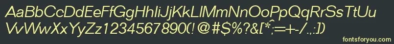 FocusLightItalic Font – Yellow Fonts on Black Background