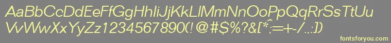 FocusLightItalic Font – Yellow Fonts on Gray Background