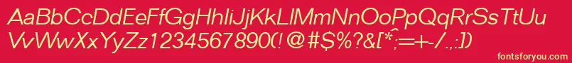 FocusLightItalic Font – Yellow Fonts on Red Background