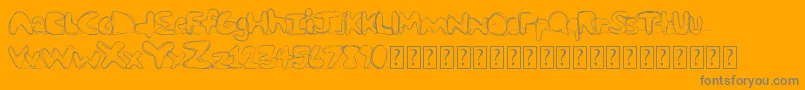 Strungout-Schriftart – Graue Schriften auf orangefarbenem Hintergrund