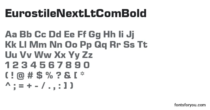 A fonte EurostileNextLtComBold – alfabeto, números, caracteres especiais