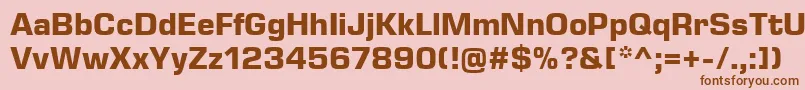 EurostileNextLtComBold Font – Brown Fonts on Pink Background