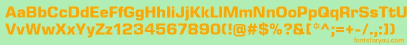 EurostileNextLtComBold Font – Orange Fonts on Green Background