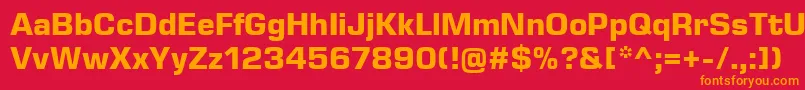 EurostileNextLtComBold Font – Orange Fonts on Red Background