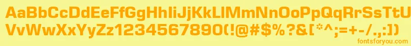EurostileNextLtComBold Font – Orange Fonts on Yellow Background