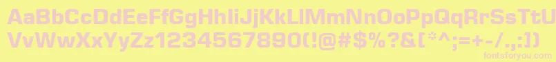 EurostileNextLtComBold Font – Pink Fonts on Yellow Background