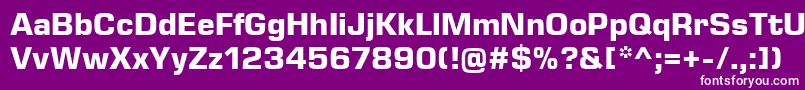 EurostileNextLtComBold-Schriftart – Weiße Schriften auf violettem Hintergrund