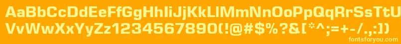 Подробнее о шрифте EurostileNextLtComBold Шрифт EurostileNextLtComBold – жёлтые шрифты на оранжевом фоне
