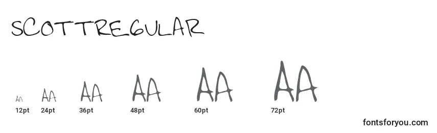ScottRegular Font Sizes