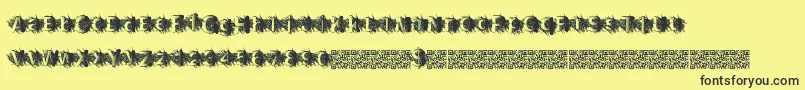 Czcionka Zombiescratch – czarne czcionki na żółtym tle