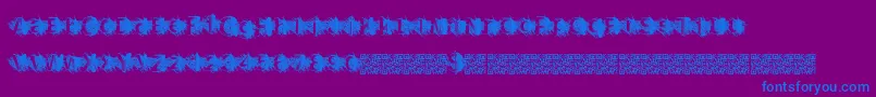 Zombiescratch-Schriftart – Blaue Schriften auf violettem Hintergrund