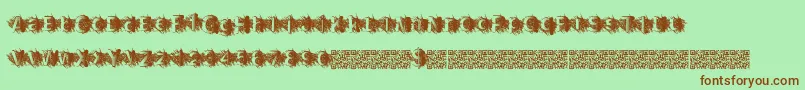 Zombiescratch-Schriftart – Braune Schriften auf grünem Hintergrund