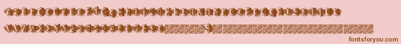 Zombiescratch-Schriftart – Braune Schriften auf rosa Hintergrund