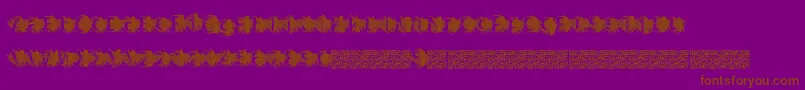 Zombiescratch-Schriftart – Braune Schriften auf violettem Hintergrund
