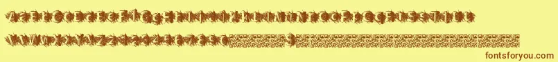 Zombiescratch-Schriftart – Braune Schriften auf gelbem Hintergrund