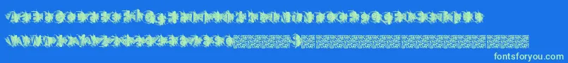 Zombiescratch-fontti – vihreät fontit sinisellä taustalla