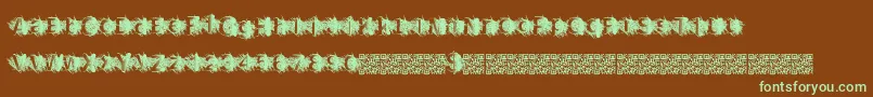 Zombiescratch-Schriftart – Grüne Schriften auf braunem Hintergrund