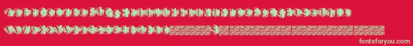 Zombiescratch-Schriftart – Grüne Schriften auf rotem Hintergrund