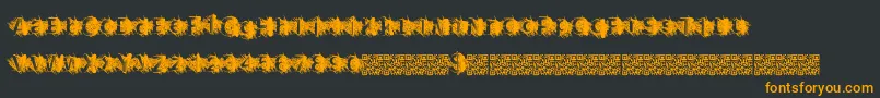 Zombiescratch-Schriftart – Orangefarbene Schriften auf schwarzem Hintergrund