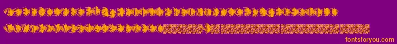 Zombiescratch-Schriftart – Orangefarbene Schriften auf violettem Hintergrund