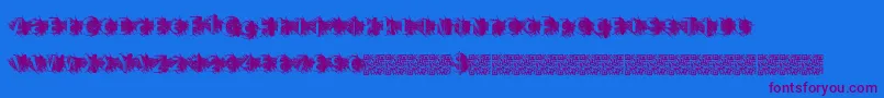 Zombiescratch-Schriftart – Violette Schriften auf blauem Hintergrund