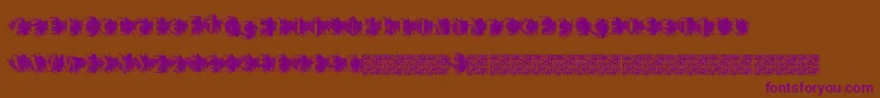 Zombiescratch-Schriftart – Violette Schriften auf braunem Hintergrund