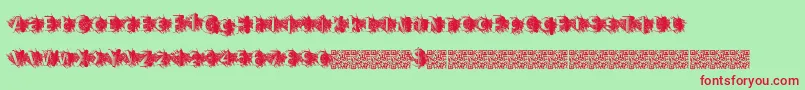 Zombiescratch-Schriftart – Rote Schriften auf grünem Hintergrund