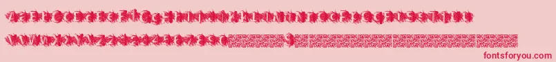 Fonte Zombiescratch – fontes vermelhas em um fundo rosa