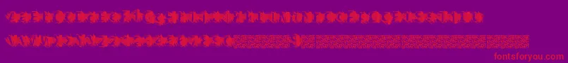 Zombiescratch-Schriftart – Rote Schriften auf violettem Hintergrund