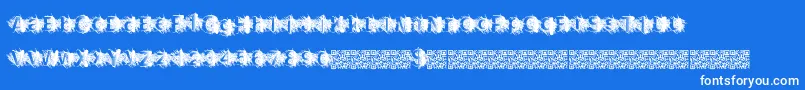 Zombiescratch-Schriftart – Weiße Schriften auf blauem Hintergrund