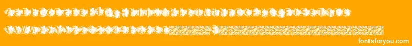 Zombiescratch-Schriftart – Weiße Schriften auf orangefarbenem Hintergrund