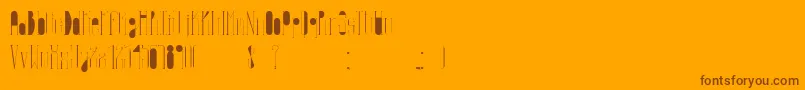 Fonte EternaInfancia – fontes marrons em um fundo laranja