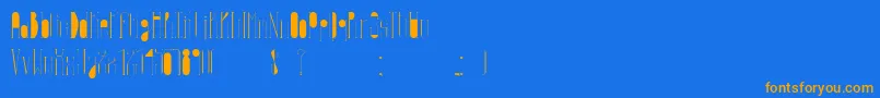 Weitere Informationen zur EternaInfancia-Schriftart EternaInfancia-Schriftart – Orangefarbene Schriften auf blauem Hintergrund