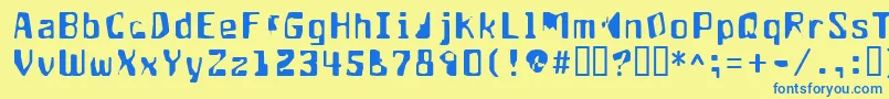 Czcionka Aptango – niebieskie czcionki na żółtym tle