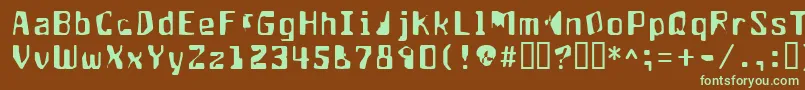 Aptango-fontti – vihreät fontit ruskealla taustalla