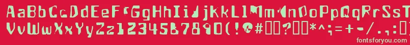 フォントAptango – 赤い背景に緑の文字