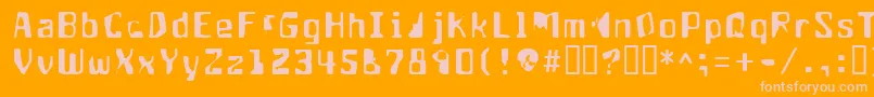 Aptango-Schriftart – Rosa Schriften auf orangefarbenem Hintergrund