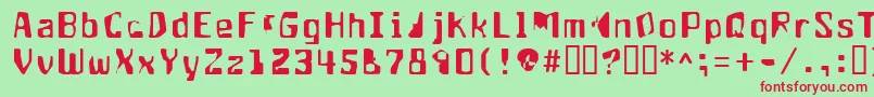 フォントAptango – 赤い文字の緑の背景