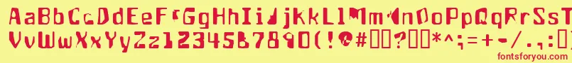 フォントAptango – 赤い文字の黄色い背景