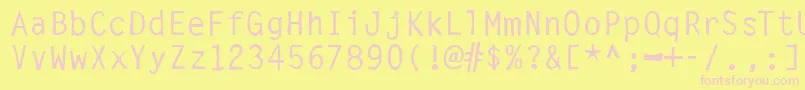 フォントDirty30Bold – ピンクのフォント、黄色の背景