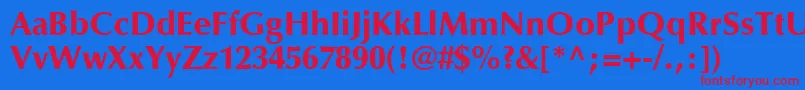 OptimaLtBlack Font – Red Fonts on Blue Background